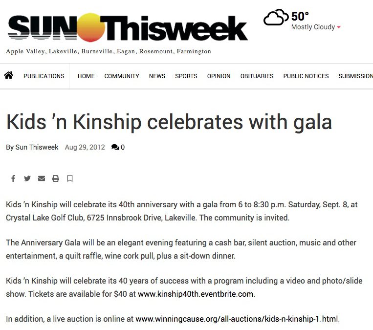 Kids ’n Kinship celebrates with gala